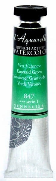 Sennelier l'Aquarelle French Artists' Watercolor 21 ML - Emerald Green n131535847 emerald green Sennelier l'Aquarelle French Artists' Watercolor 21 ML - Emerald Green