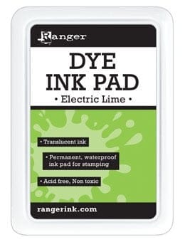 Ranger Dye Ink Pad - Electric Lime rdp42877 ranger dye pad electric lime Ranger Dye Ink Pad - Electric Lime