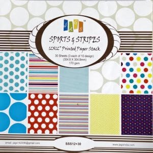 12x12 Paper Pack - Sports and Stripes (Set of 30 sheets)