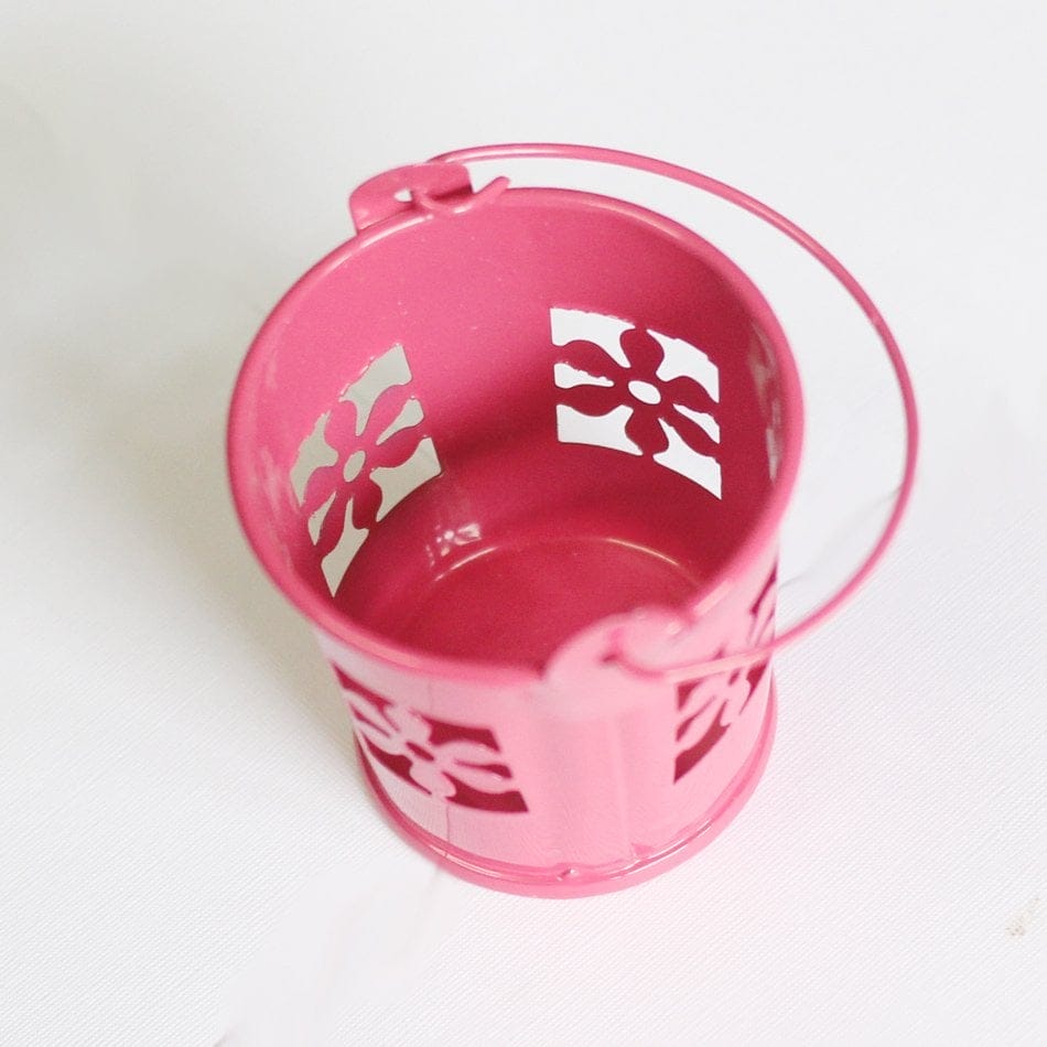 Mini Carved Bucket (2 by 1.6 inch) - Dark Pink xmt086dc 720 2 Mini Carved Bucket (2 by 1.6 inch) - Dark Pink