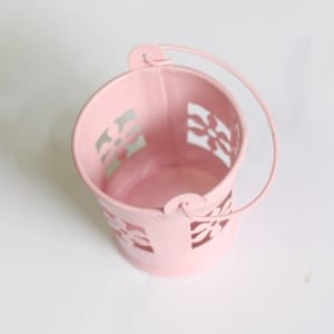 Mini Carved Bucket (2 by 1.6 inch) - Baby Pink