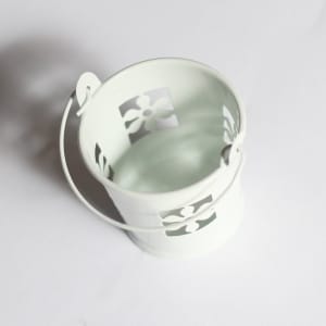 Mini Carved Bucket (2 by 1.6 inch) - White