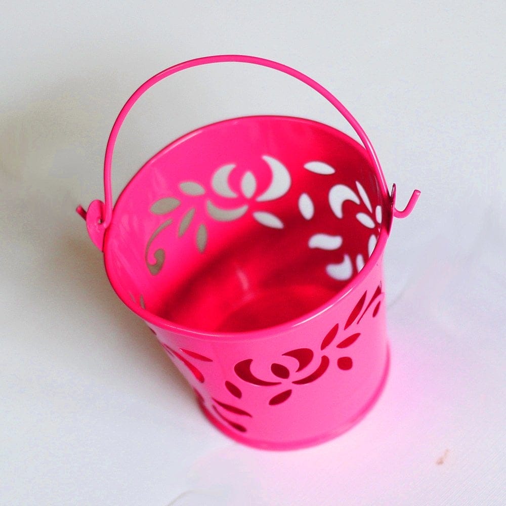 Mini Carved Bucket (2.5 by 2 inch) - Dark Pink xmt303dc 720 2 Mini Carved Bucket (2.5 by 2 inch) - Dark Pink