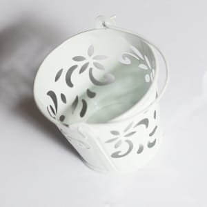 Mini Carved Bucket (2.5 by 2 inch) - White