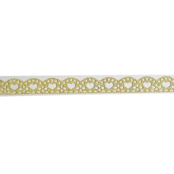 Decorative Glitter Tape - Hearts (Golden)
