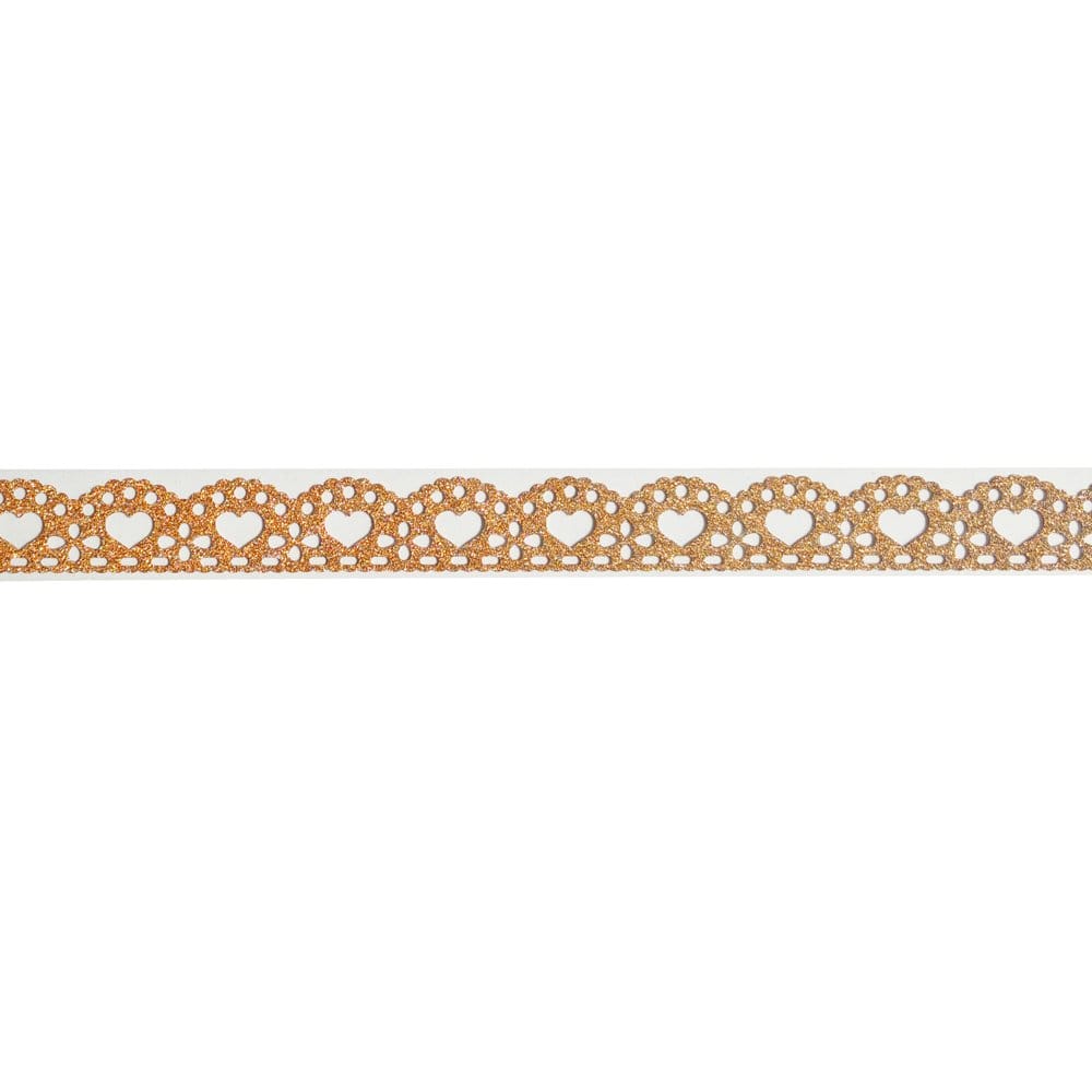 Decorative Glitter Tape - Hearts (Copper) xqn l 3 copper hearts Decorative Glitter Tape - Hearts (Copper)