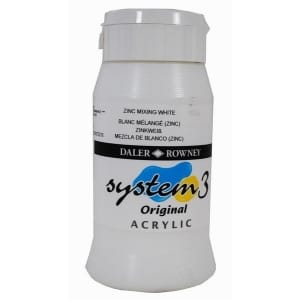 Daler Rowney System 3 Original Acrylic 500ML - Zinc Mixing White