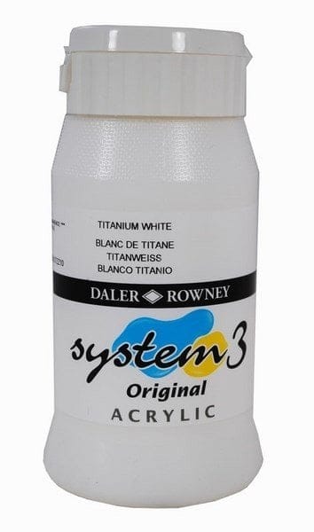 Daler Rowney System 3 Original Acrylic 500ML - Titanium White 129500009 system3 original acrylic colour 500ml titanium white Daler Rowney System 3 Original Acrylic 500ML - Titanium White