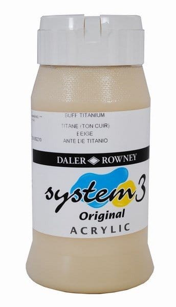 Daler Rowney System 3 Original Acrylic 500ML - Buff Titanium 129500024 system3 original acrylic colour 500ml buff titanium Daler Rowney System 3 Original Acrylic 500ML - Buff Titanium