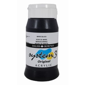 Daler Rowney System 3 Original Acrylic 500ML - Mars Black