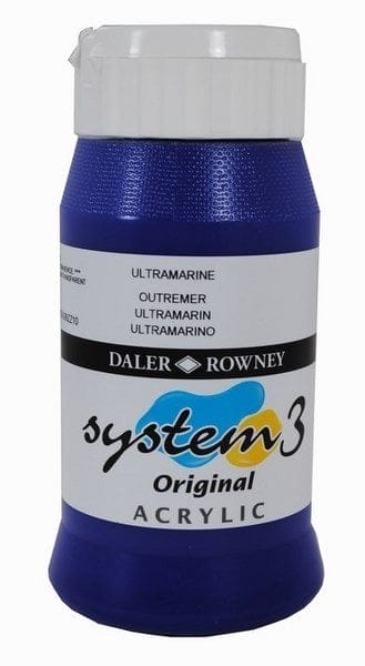 Daler Rowney System 3 Original Acrylic 500ML - Ultramarine 129500123 system3 original acrylic colour 500ml ultramarine Daler Rowney System 3 Original Acrylic 500ML - Ultramarine