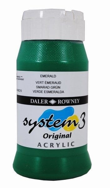 Daler Rowney System 3 Original Acrylic 500ML - Emerald 129500335 system3 original acrylic colour 500ml emerald Daler Rowney System 3 Original Acrylic 500ML - Emerald