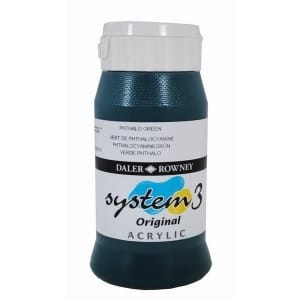 Daler Rowney System 3 Original Acrylic 500ML - Phthalo Green