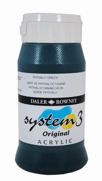 Daler Rowney System 3 Original Acrylic 500ML - Phthalo Green 129500361 system3 original acrylic colour 500ml phthalo green Daler Rowney System 3 Original Acrylic 500ML - Phthalo Green