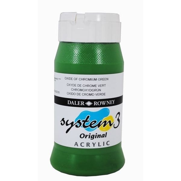 Daler Rowney System 3 Original Acrylic 500ML - Oxide Of Chromium Green