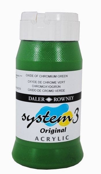 Daler Rowney System 3 Original Acrylic 500ML - Oxide Of Chromium Green Daler Rowney System 3 Original Acrylic 500ML - Oxide Of Chromium Green