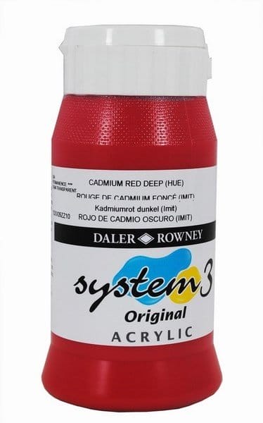 Daler Rowney System 3 Original Acrylic 500ML - Cadmium Red Deep Hue