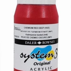 Daler Rowney System 3 Original Acrylic 500ML - Cadmium Red Deep Hue