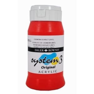 Daler Rowney System 3 Original Acrylic 500ML - Cadmium Scarlet Hue