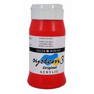 Daler Rowney System 3 Original Acrylic 500ML - Vermilion Hue