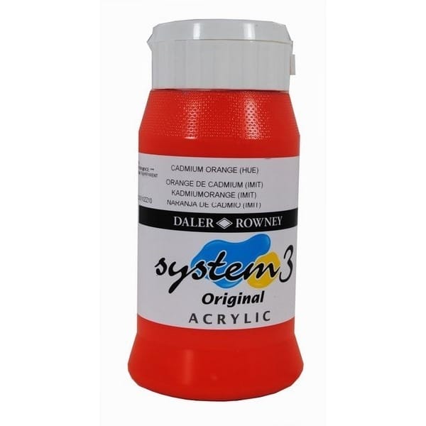 Daler Rowney System 3 Original Acrylic 500ML - Cadmium Orange Hue