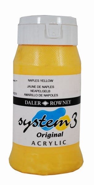 Daler Rowney System 3 Original Acrylic 500ML - Naples Yellow