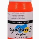 Daler Rowney System 3 Original Acrylic 500ML - Fluorescent Orange