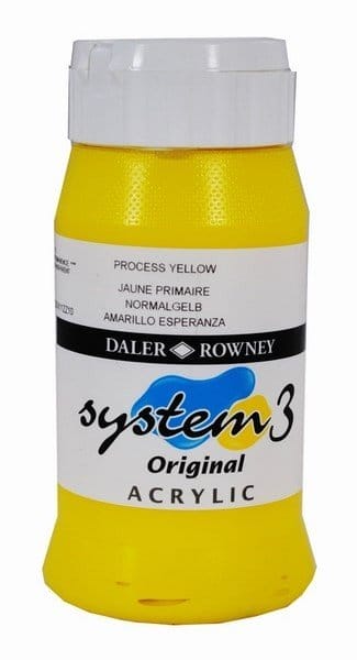 Daler Rowney System 3 Original Acrylic 500ML - Process Yellow