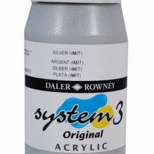 Daler Rowney System 3 Original Acrylic 500ML - Silver Imit