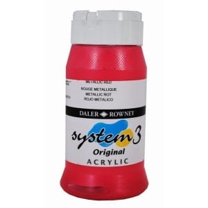 Daler Rowney System 3 Original Acrylic 500ML - Metallic Red