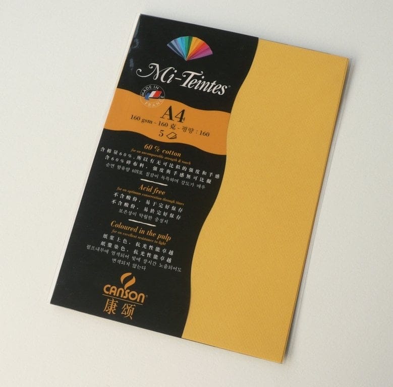 Canson Mi-Teintes A4 colour sheets 160gsm - Canary 400 400 canary Canson Mi-Teintes A4 colour sheets 160gsm - Canary 400