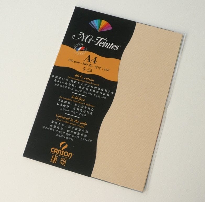 Canson Mi-Teintes A4 colour sheets 160gsm - Champagne 470 470 champagne Canson Mi-Teintes A4 colour sheets 160gsm - Champagne 470