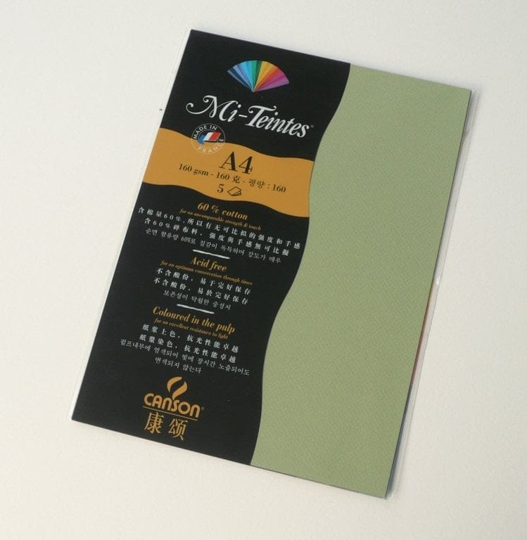 Canson Mi-Teintes A4 colour sheets 160gsm - Light Green 480 480 light green Canson Mi-Teintes A4 colour sheets 160gsm - Light Green 480