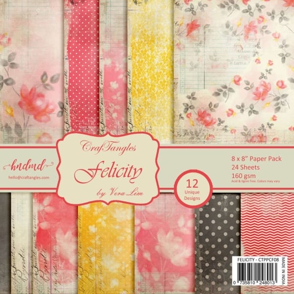 CrafTangles Scrapbook Paper Pack - Felicity (8"x8")