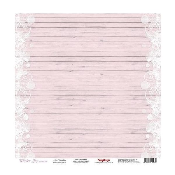 ScrapBerrys 12x12 Patterned Paper - Winter Joy - Ice Feathers (Set of 10 sheets)