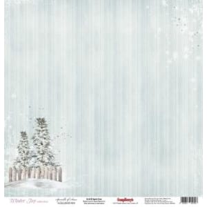 ScrapBerrys 12x12 Patterned Paper - Winter Joy - Sprinkle of Snow (Set of 10 sheets)