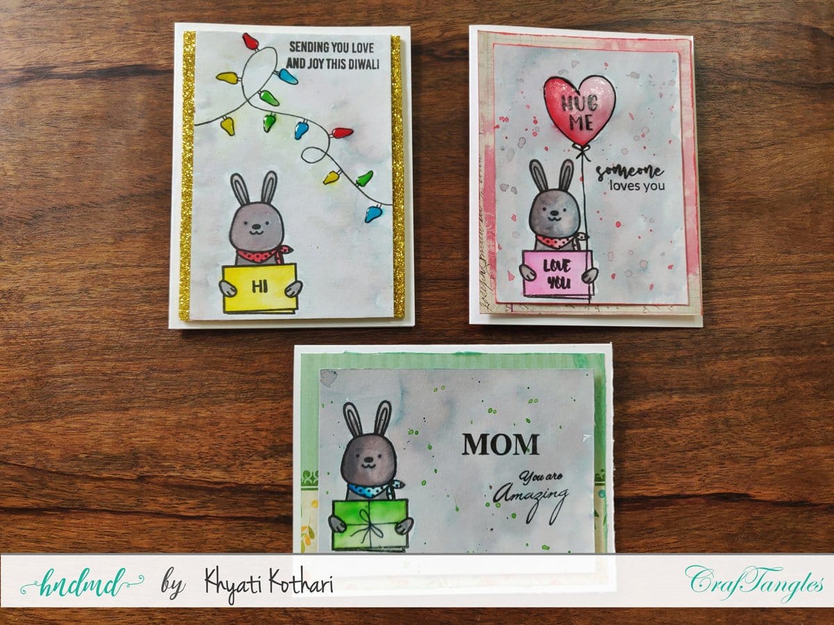 CrafTangles Scrapbook Paper Pack - Pyaari Maa / Dear Mother(6"x6") Strech your Stamps Cards 4 Strech_your_Stamps_Cards_4