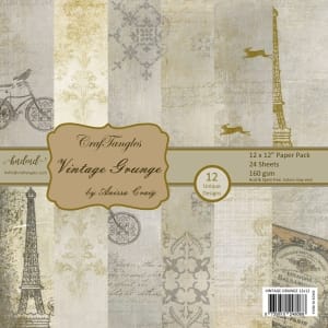 CrafTangles Scrapbook Paper Pack - Vintage Grunge (12"x12")