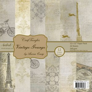 CrafTangles Scrapbook Paper Pack - Vintage Grunge (12"x12")