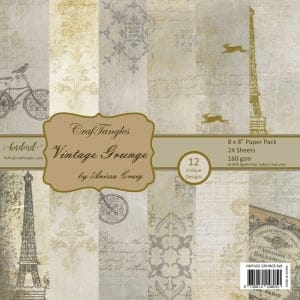 CrafTangles Scrapbook Paper Pack - Vintage Grunge (8"x8")
