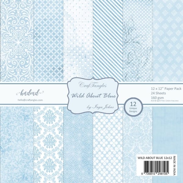 CrafTangles Scrapbook Paper Pack - Wild About Blue (12"x12")