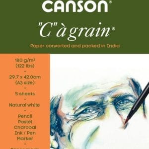 Canson "C" a' grain 180 GSM A3 Pack of 5 Sheets