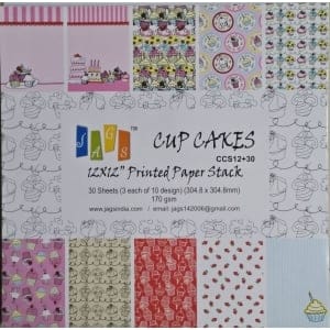 12x12 Paper Pack - Cupcakes (Set of 30 sheets)