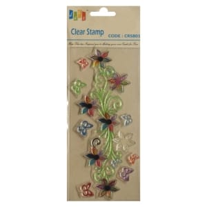 Flowers and Swirls Clear Stamp