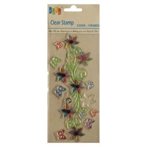 Flowers and Swirls Clear Stamp