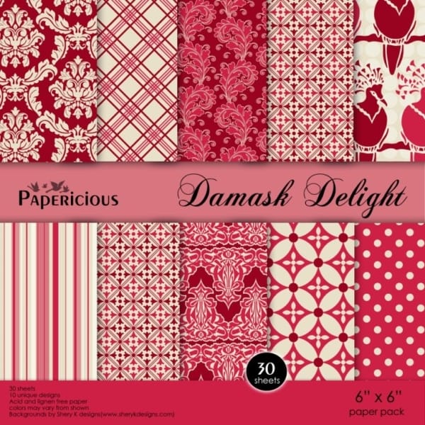 Papericious - Damask Delight (6 by 6 patterned paper)