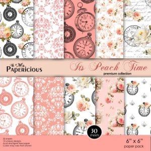 Papericious Premium Collection - Its Peach TIme (6 by 6 patterned paper)