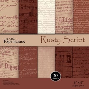 Papericious - Rusty Script (6 by 6 patterned paper)