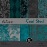 Papericious - Teal Steal (8 by 8 patterned paper)