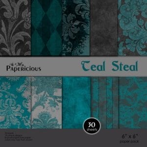 Papericious - Teal Steal (8 by 8 patterned paper)